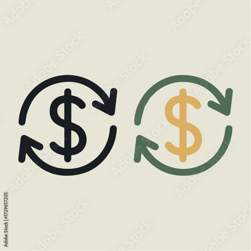 Money exchange dollar currency convert finance investment banking business transaction rate transfer icon