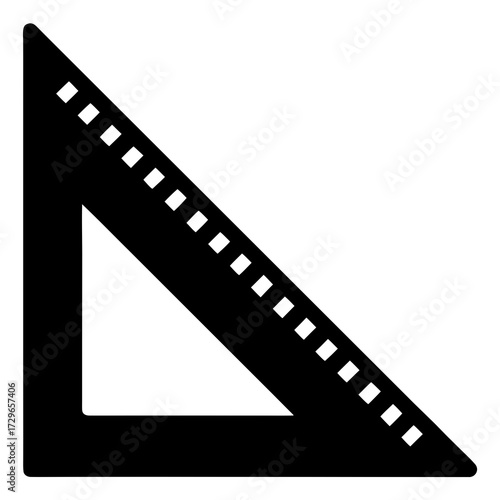 Set Square Silhouette Vector Triangle Ruler with Precise Right Angle Design