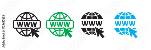 International User and Earth Vector Icons