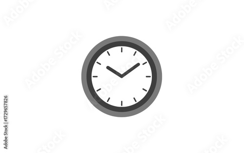 A simple, minimalist graphic of a clock face showing the time as approximately 10:10.