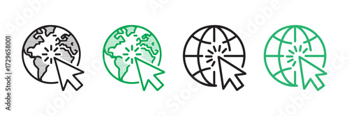 International User and Earth Vector Icons