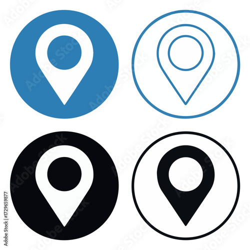 Location pin vector icons set for map navigation gps travel destination pointer and route direction 100