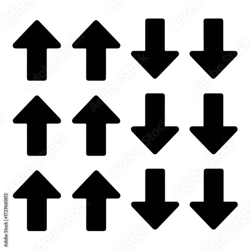 Up and down arrow vector graphic for direction navigation download symbol icon illustration and design element
