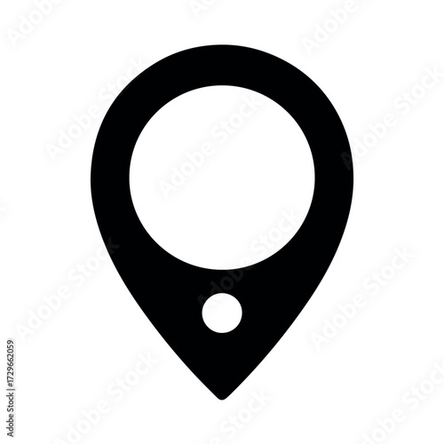 Black gps location pin icon vector for map pointer navigation destination travel and place mark 100 char