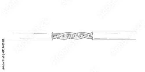 Two Insulated Wires Connected by a Splice - Electrical Wire Connection Technique