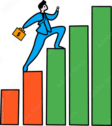 businessman with graph