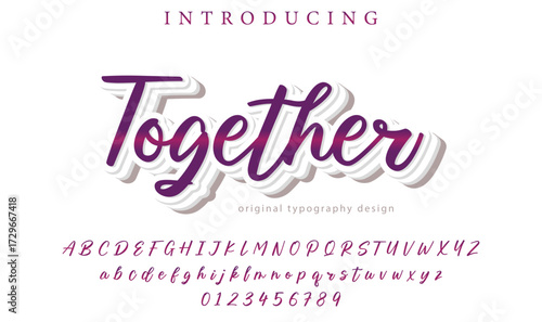 Together  - Elegant 3D Script Font with Handwritten Style for Modern Typography and Branding