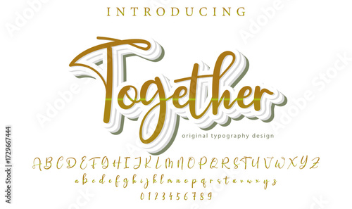 Together  - Elegant 3D Script Font with Handwritten Style for Modern Typography and Branding