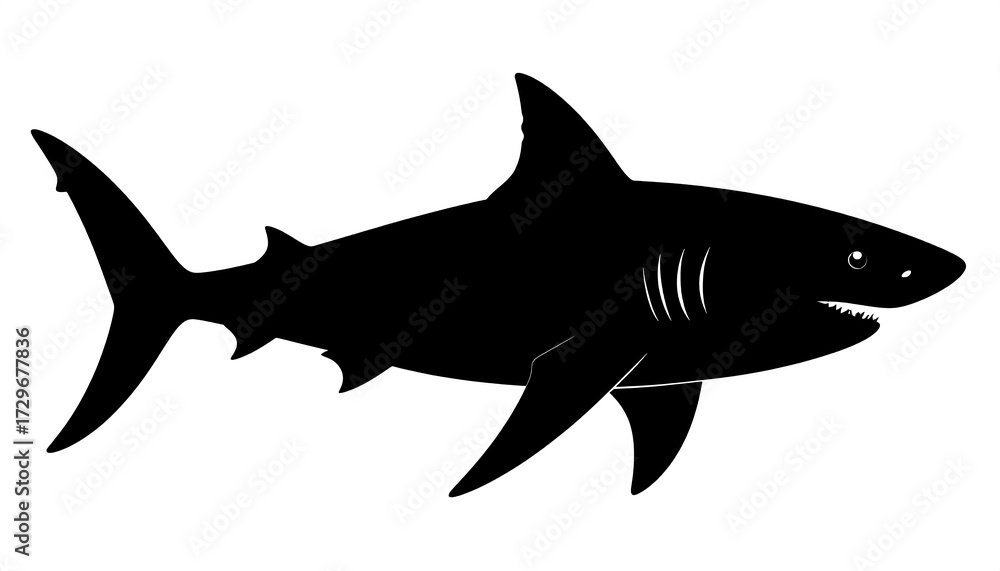 Fototapeta premium Silhouette of a great white shark (1)