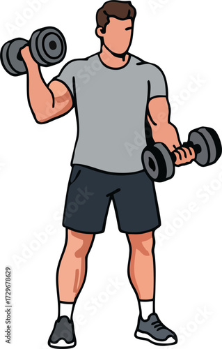 body builder. sporty men. men on sport. gym. fitnes. diet. strong men with burble. on fire men. healthy activity. flat illustration