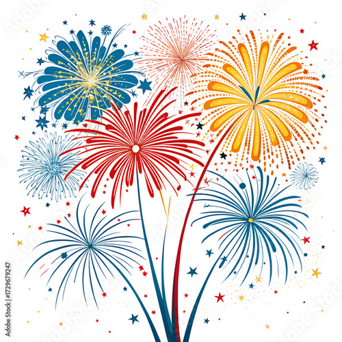 vector illustration of a fireworks