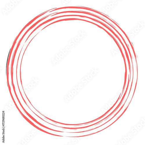 Delicate layered red circular brush strokes with soft texture, perfect for romantic, playful, or feminine design applications.
