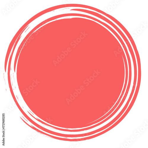 Vibrant red solid circle with layered brush texture, adding energy and focus to bold, passionate, or promotional designs.
