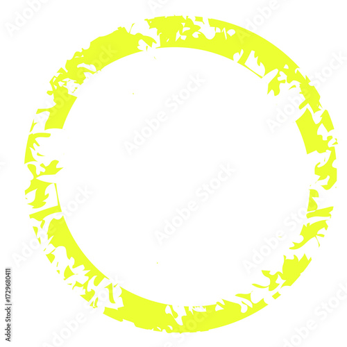 Bold yellow circular brush stroke with heavy texture, providing high contrast and visual impact for energetic compositions.
