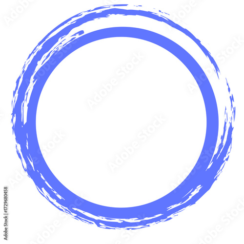 Deep blue circular brush stroke with pronounced texture, providing a strong, professional, and trustworthy visual anchor.
