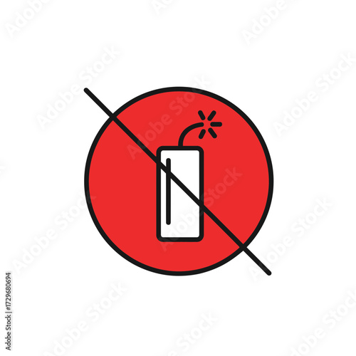 Forbidden Explosions A Symbol of Peace and Safety, Signifying a World Free from Danger, Explosions, and Conflict