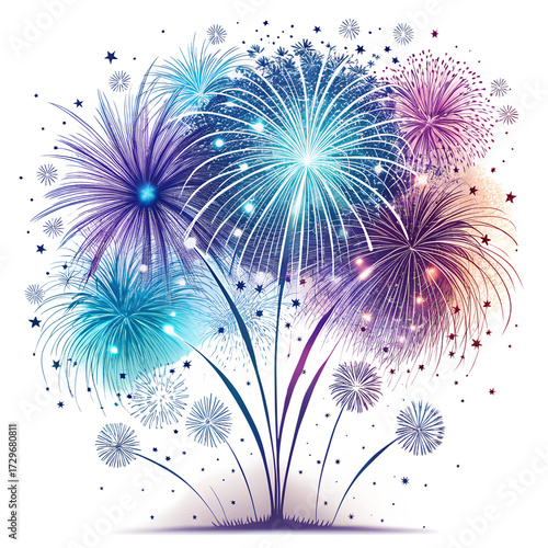 fireworks in the night sky