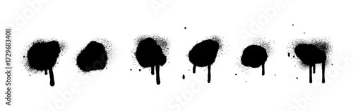 Spray Paint Abstract Vector Elements isolated on White Background. Lines and Drips Set. Street style.	