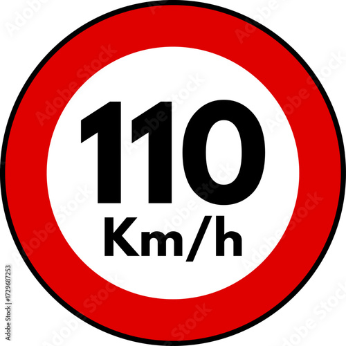 Speed Limit 110 kmh Sign