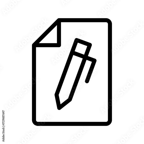 Edit Document Icon File with Pencil for Writing, Drafting, and Content Creation