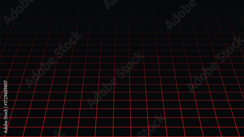 Abstract red grid background with perspective, perfect for technology and design projects