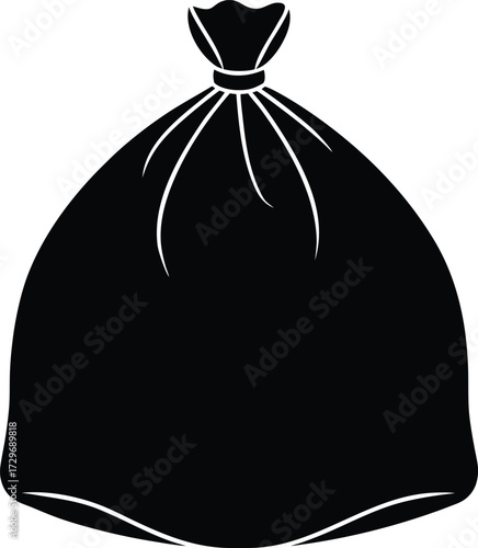 Bulk Cargo Bag Silhouette Vector Art Illustration