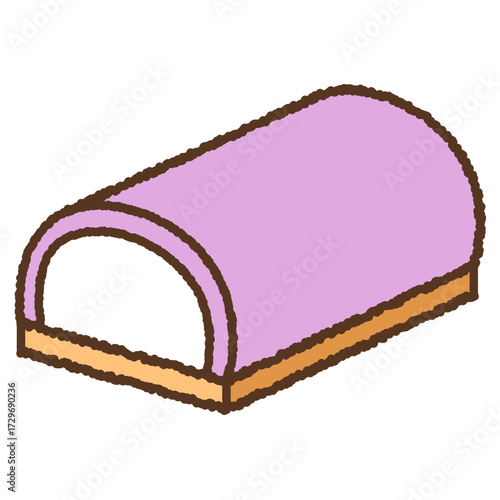 手書き風の単品アイコンイラスト　食べ物　かまぼこ