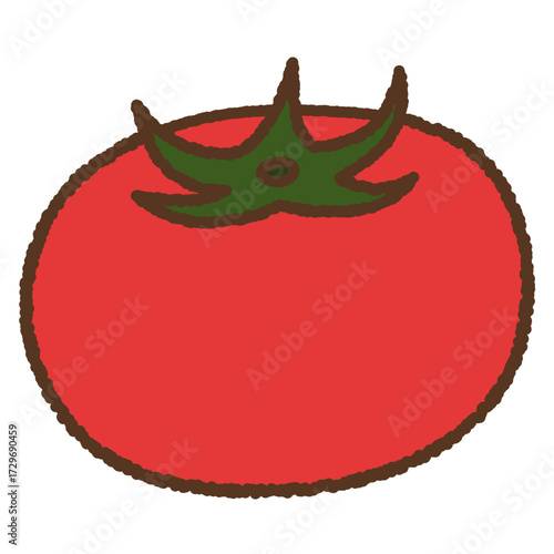 手書き風の単品アイコンイラスト　野菜　トマト
