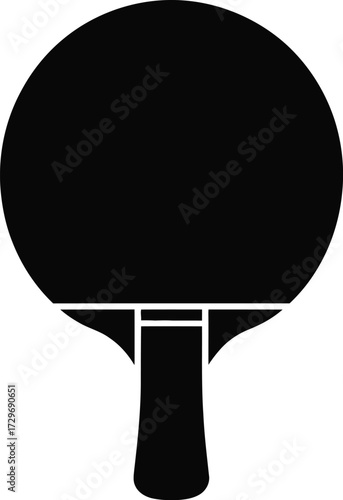 Black ping pong paddle silhouette table tennis racket