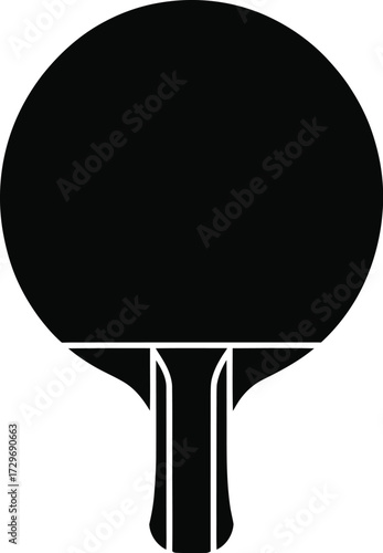 Black ping pong paddle silhouette table tennis sport
