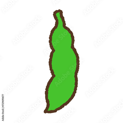 手書き風の単品アイコンイラスト　野菜　枝豆