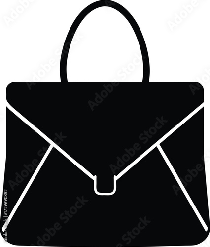 Mail Bag Silhouette Vector Art Illustration