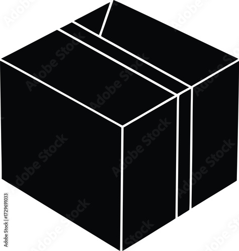 Cardboard Package Box silhouette vector art illustration