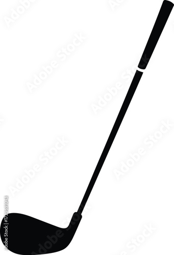 Black golf club silhouette vector sport