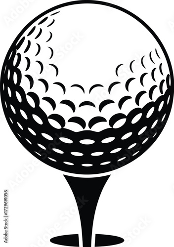 Golf ball on tee silhouette golf tee sport