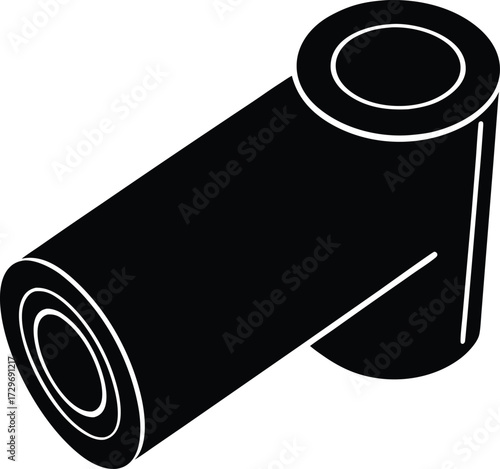 Plastic Wrap Roll silhouette vector art illustration