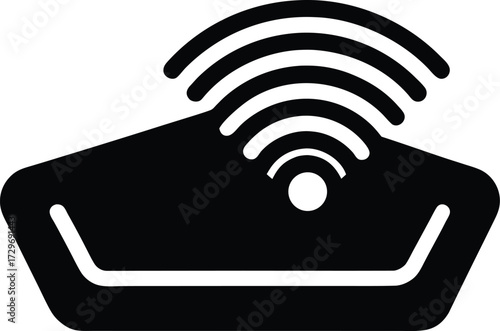 RFID Scanner Device silhouette vector art illustration