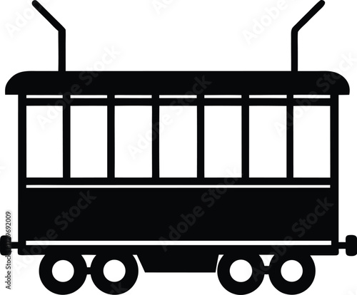 Warehouse Trolley Cart silhouette vector art illustration