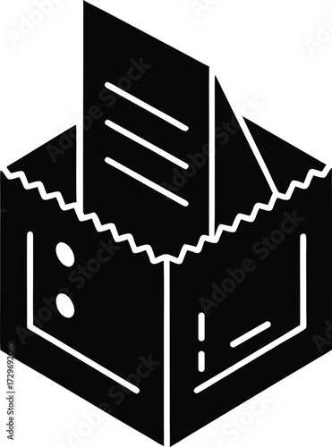 Logistics Waybill Document silhouette vector art illustration