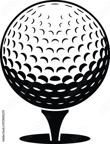 Golf ball on tee silhouette golf tee sport