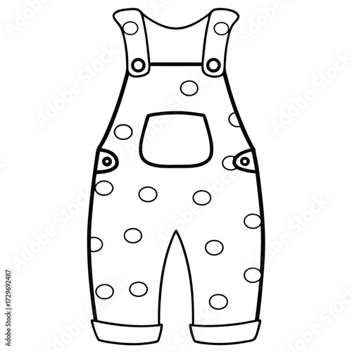 Polka dot overalls with pocket clothing garment