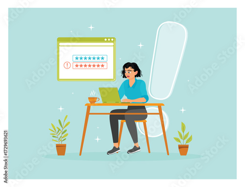 Wrong password concept. Lost security key.