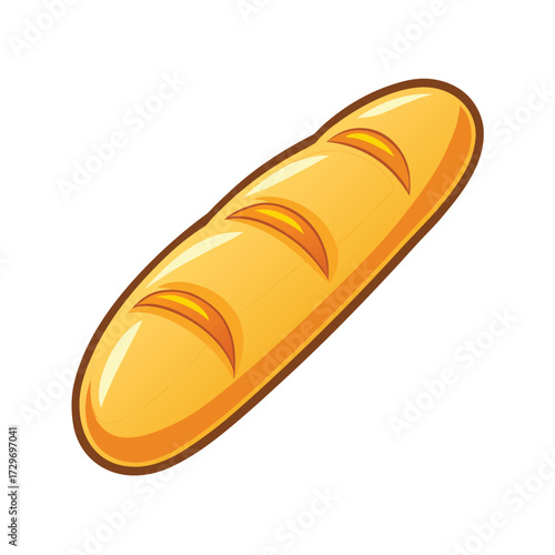 isolated baguette on white background