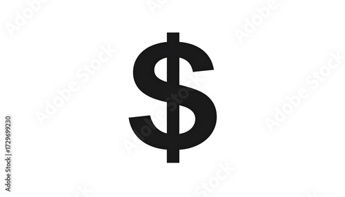 Simple black dollar sign on white background