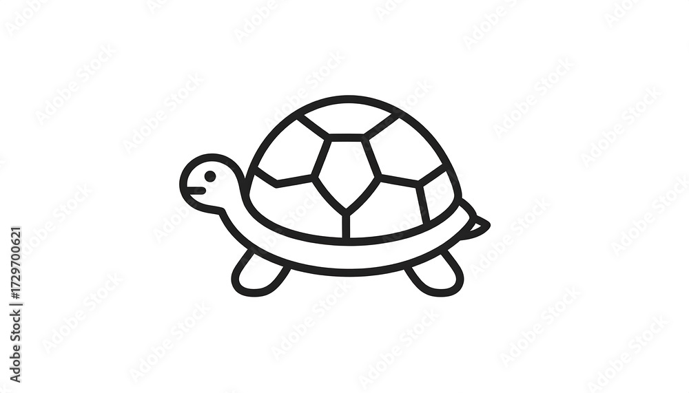 Fototapeta premium Simple black line drawing of a turtle (1)