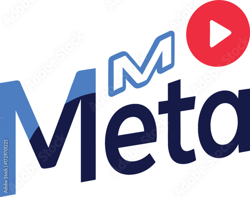 Modern Facebook Meta Live Broadcast Icon with Logo – Flat Vector Illustration Transparent Background