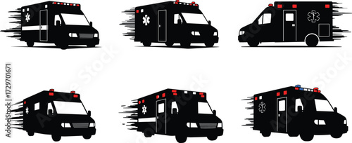 WebAmbulance vector illustration, emergency vehicle graphic, medical transport design, rescue automobile silhouette, paramedic van, hospital transport, healthcare service, emergency response 