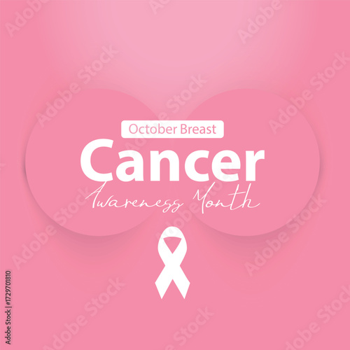 Breast Cancer awareness month (BCAM) banner or poster design with pink silky ribbon. is observed every year in October. Health care concept. Card, background design.