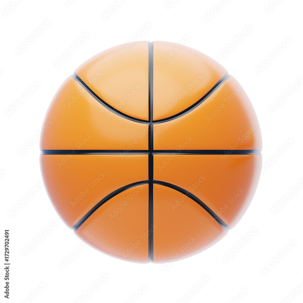 Fototapeta premium Orange Basketball with Black Seams Against Transparent Background Sports Equipment Close Up View Glossy Round Ball Indoor Game Championship Competitive Play