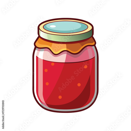 isolated jar of jam on white background